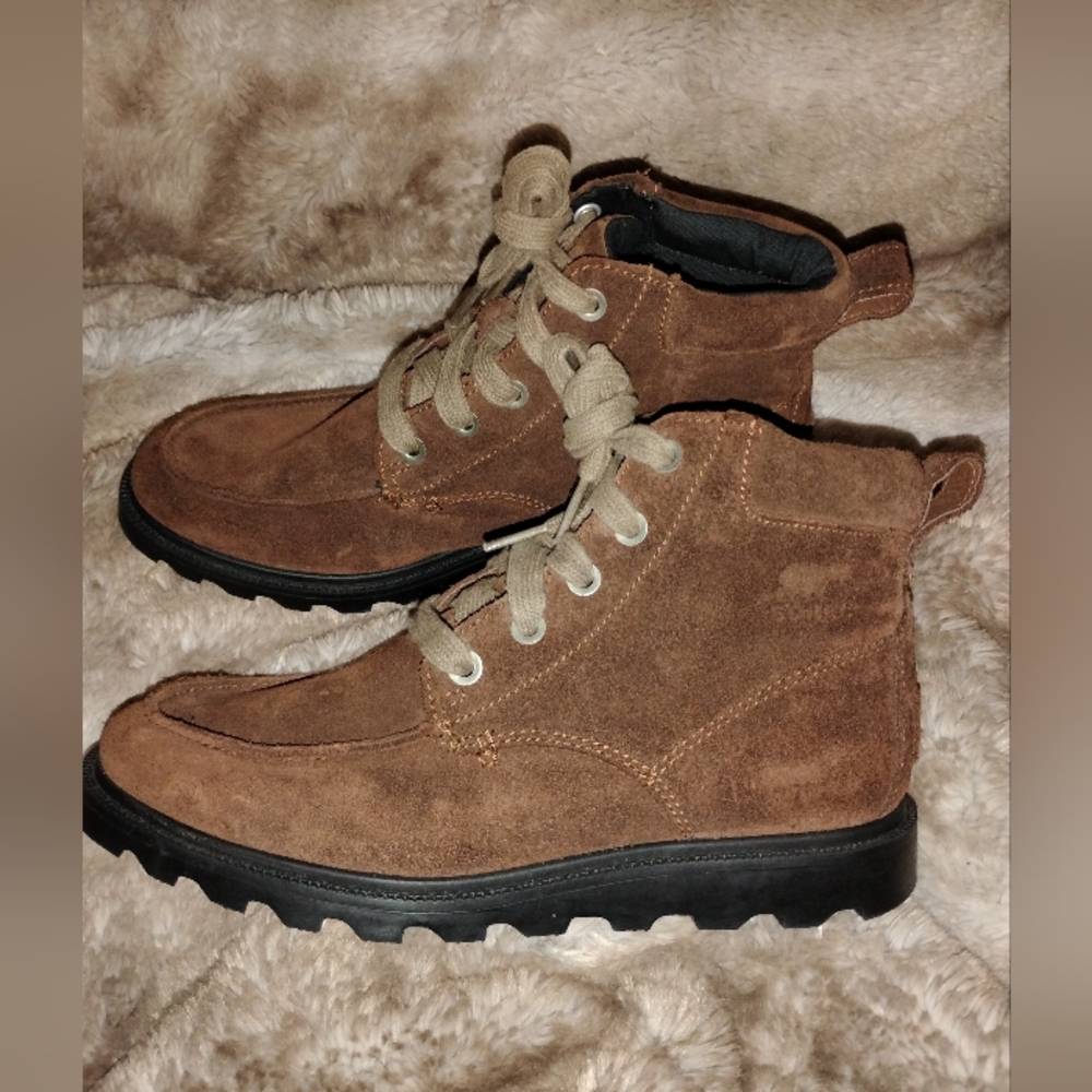 Sorel Kids Brown Suede Lace-Up Boots